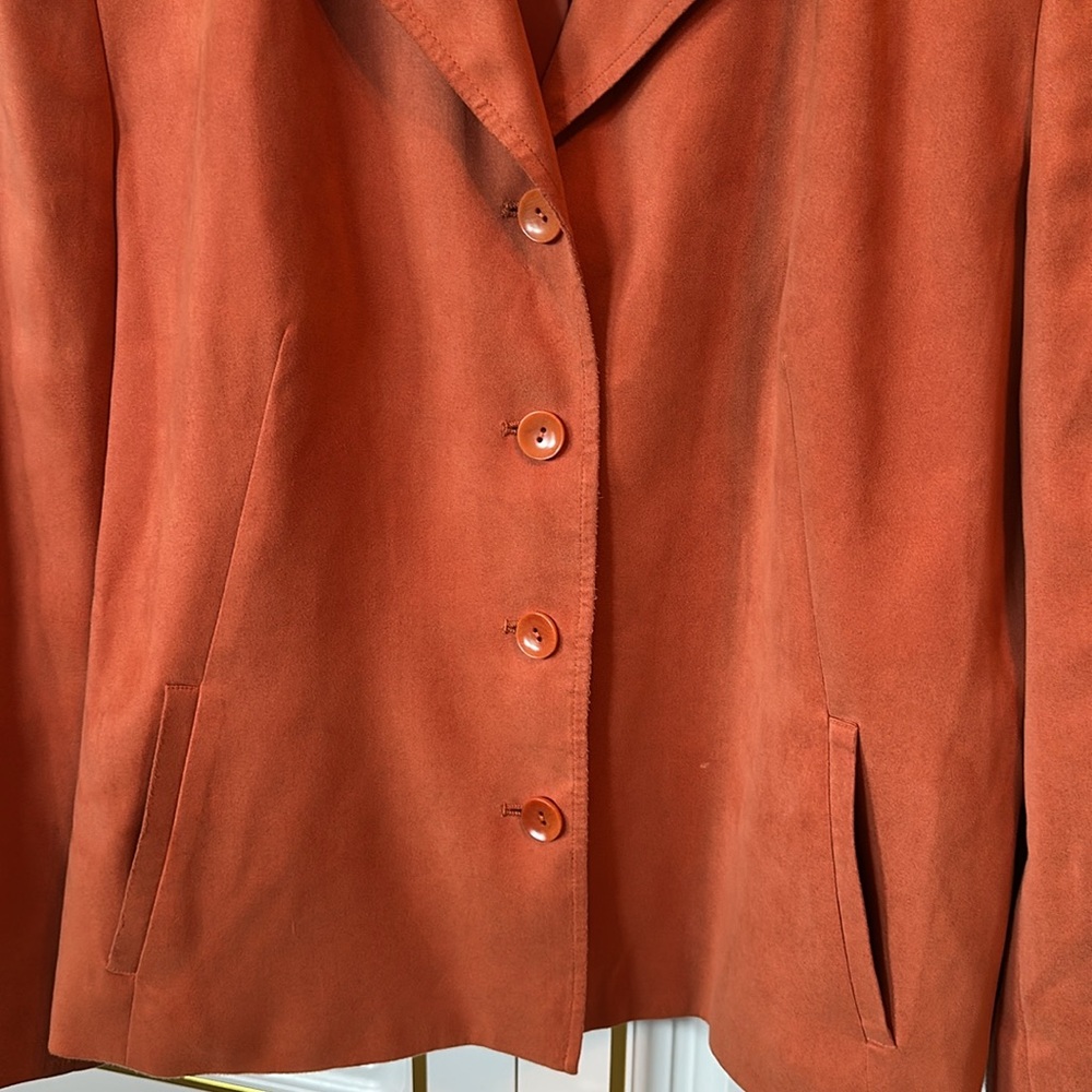 Talbots Terracotta Faux Vegan Suede Blazer - Picture 3 of 5